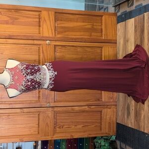 Prom Formal Sequins Mesh Dress 2-Piece M